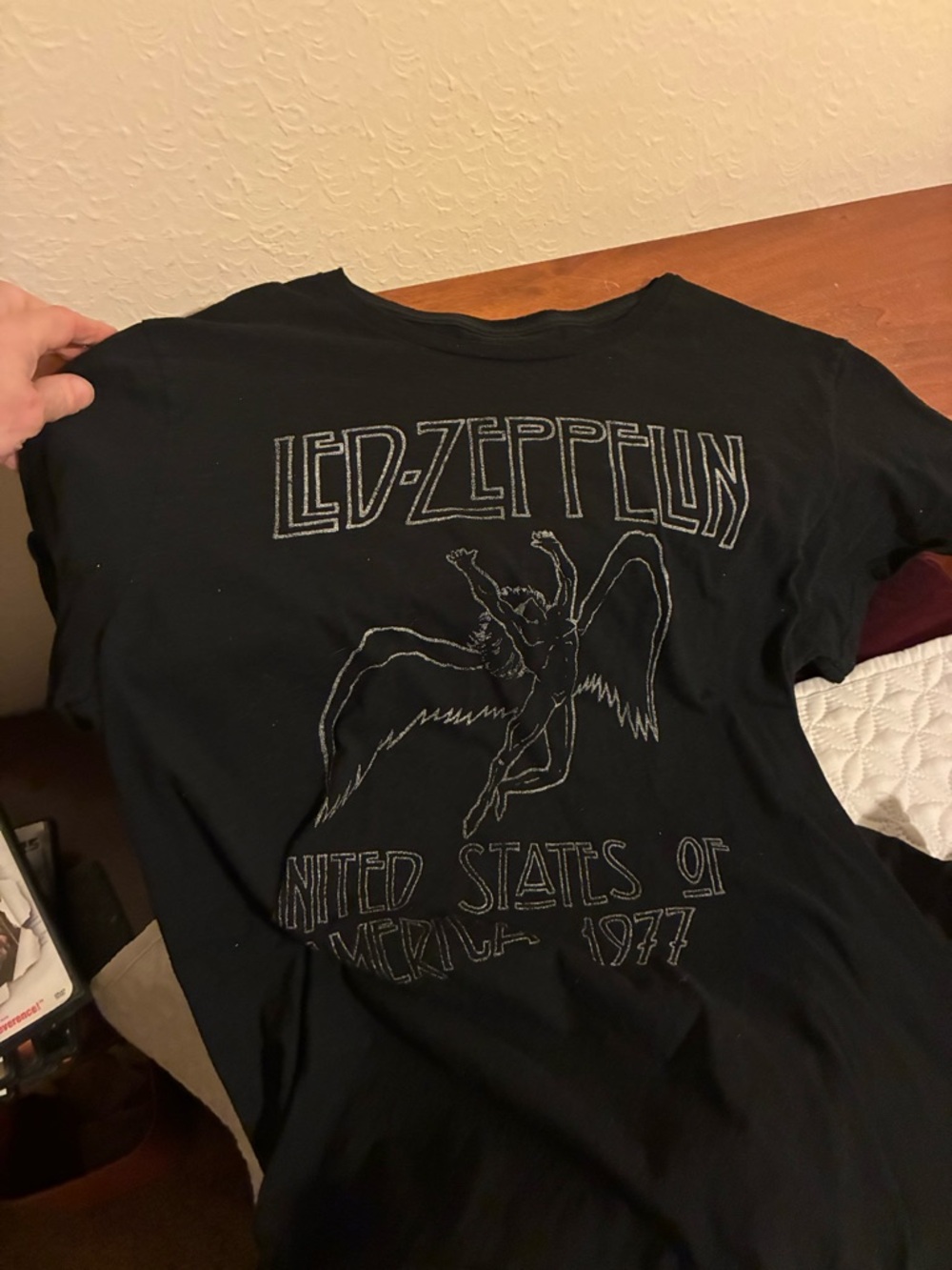 Led Zeppelin black tee shirt, Swan Song logo, worn a couple times.